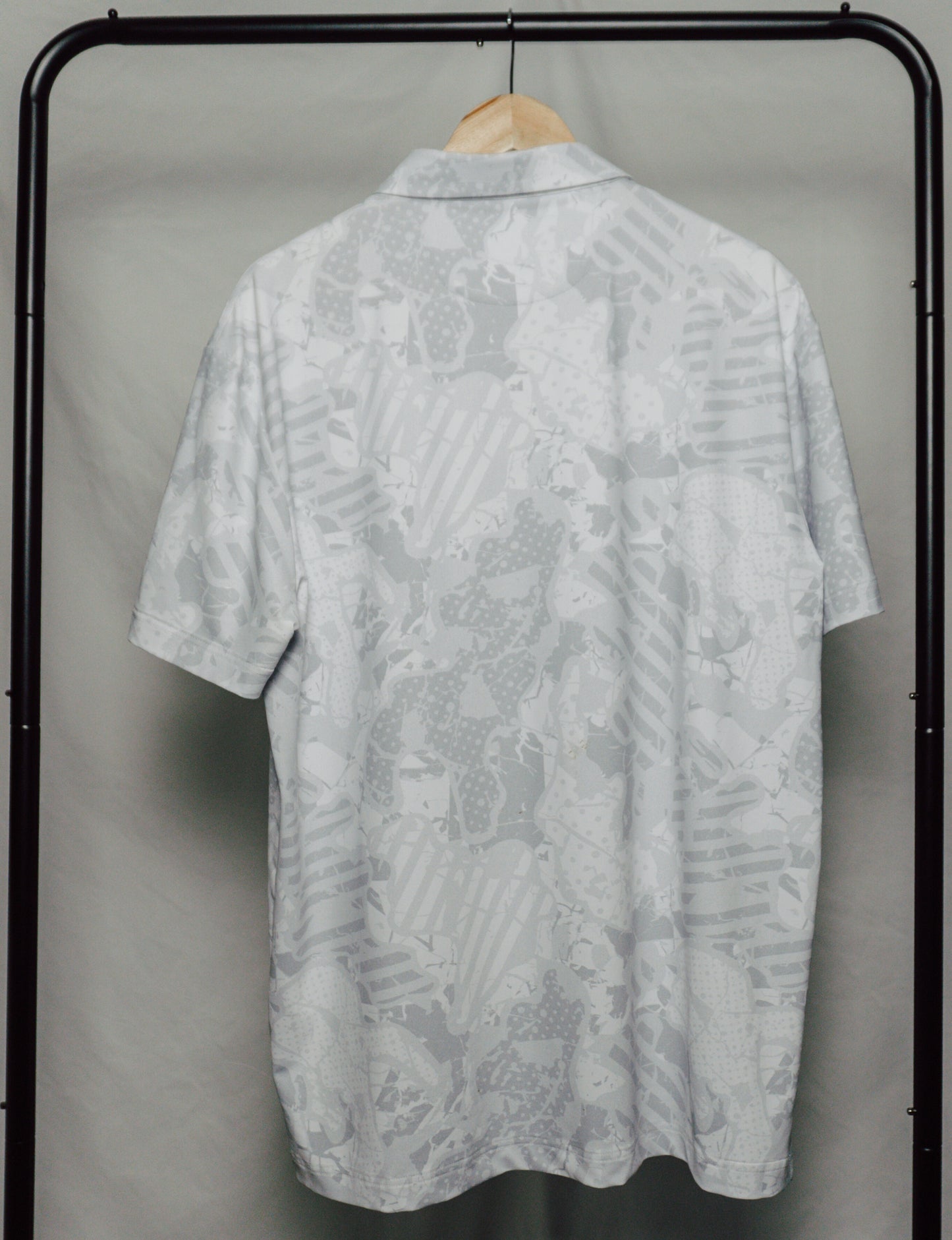 Men's White Camo Golf Polo Shirt