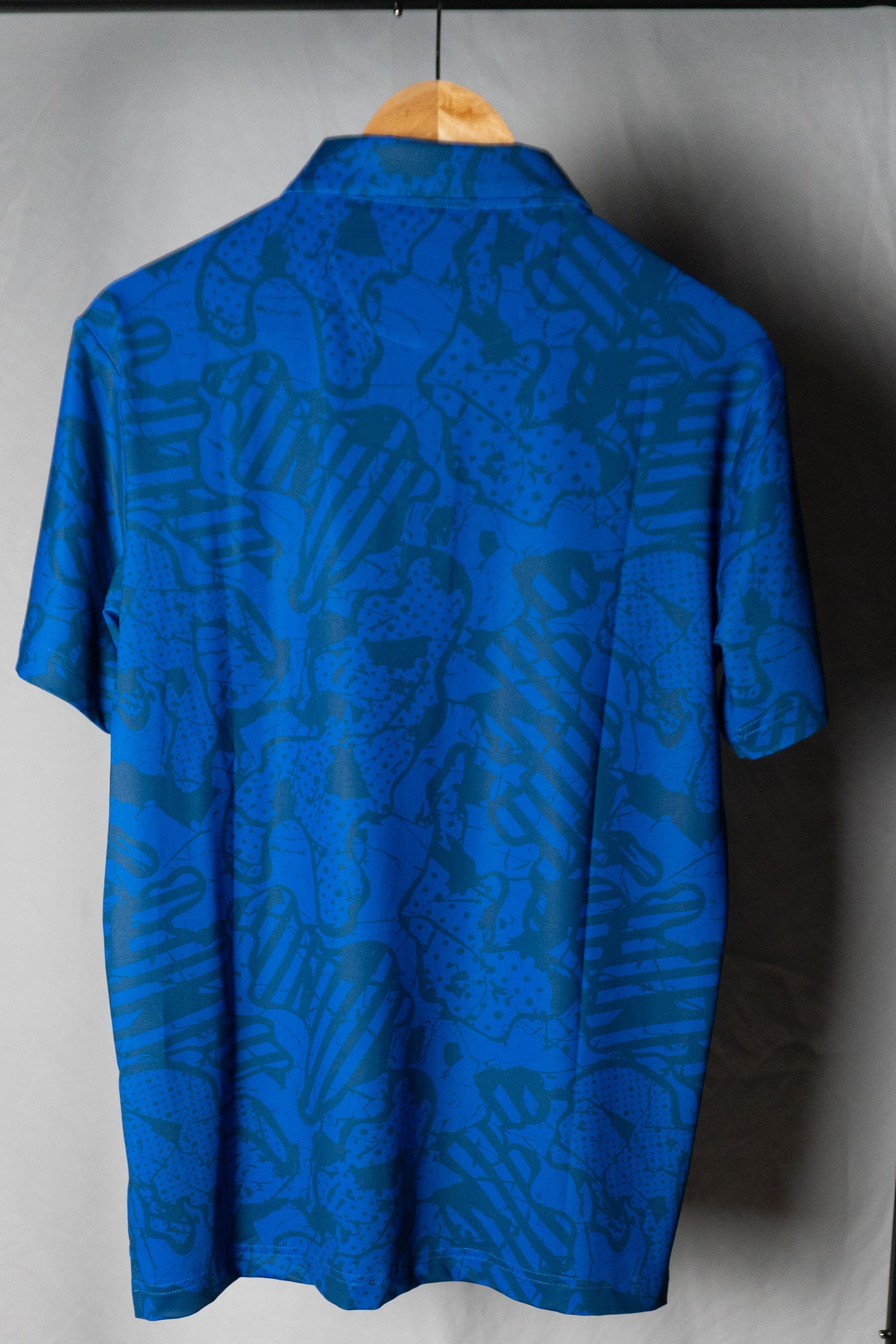 Men's Blue Camo Golf Polo Shirt