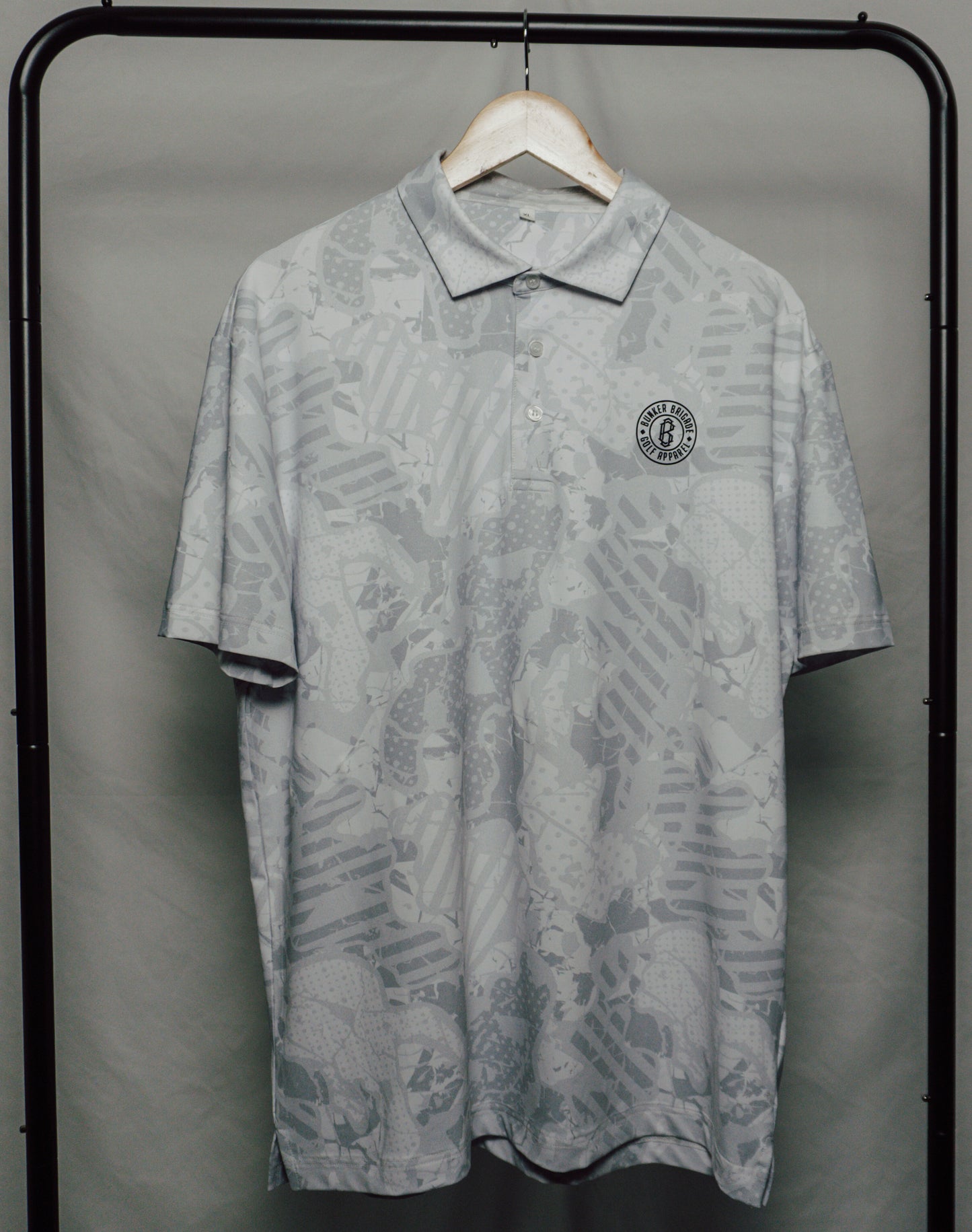 Men's White Camo Golf Polo Shirt