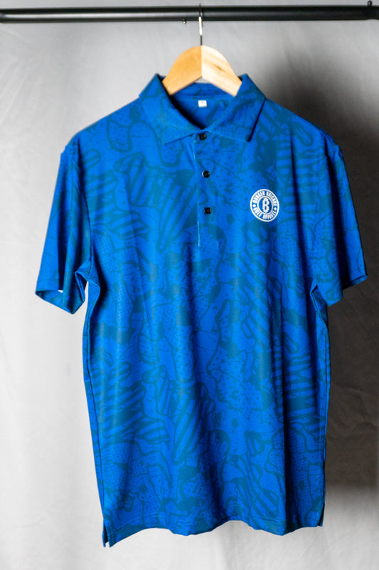 Men's Blue Camo Golf Polo Shirt