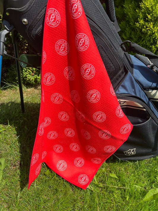 Red Logo Microfibre Towel