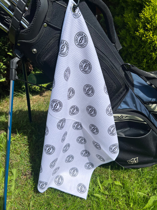 White Logo Microfibre Towel