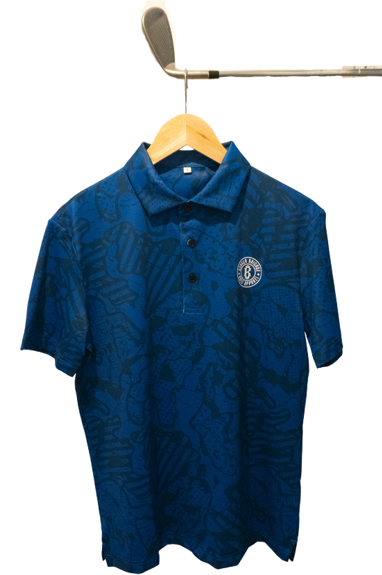 Men's Blue Camo Golf Polo Shirt